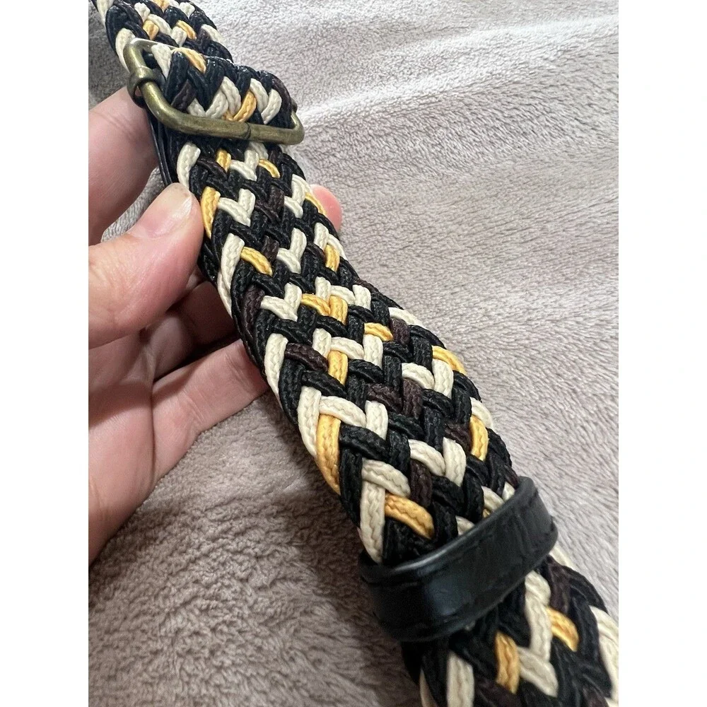 Brown, Black And Yellow Geometric Pattern Crossbody Detachable Strap